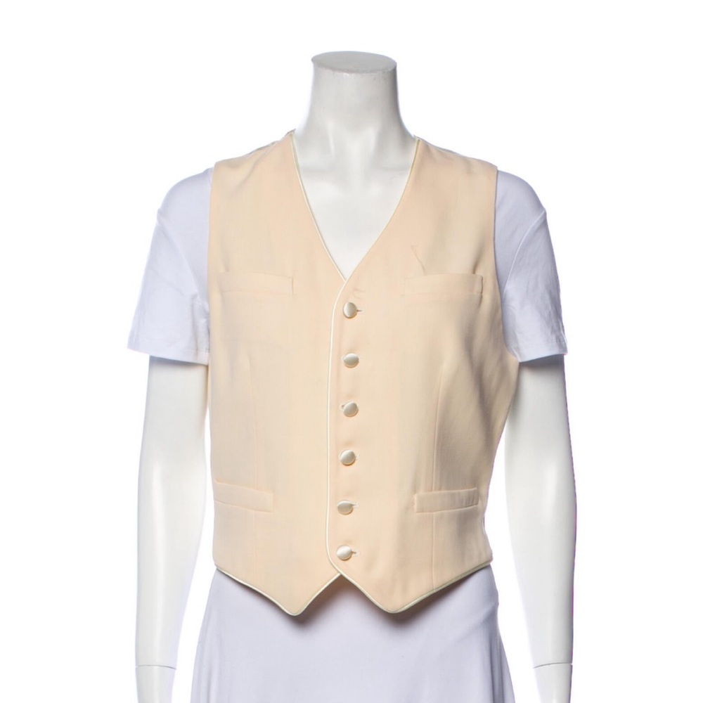 Ralph Lauren Collection - off white silk vest, waistcoat - size M